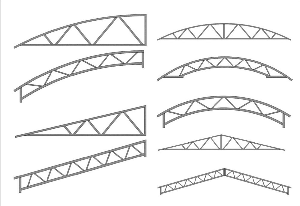Образцы ферм из профильной трубы для навеса
