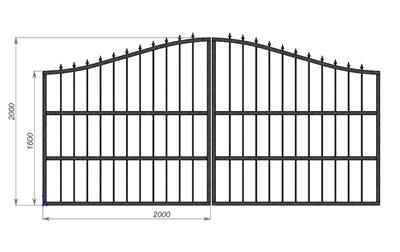 Ворота кованые 4 м. ширина 3276