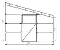 Теплица Пристенная-Прямая 3 х 10 метров 3129