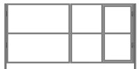 Каркас Ворот 4 метра шириной со встроенной калиткой 2360